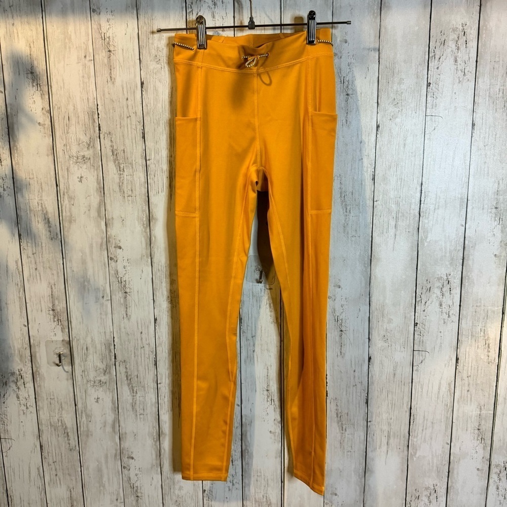 Fabletics motion 365+ yellow yoga pants, leggings. Waist 23”